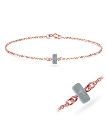 Rose Gold Plated Labradorite Silver Bracelet BRS-420-RO-GP